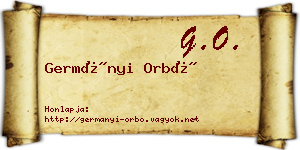 Germányi Orbó névjegykártya